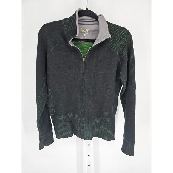 Mountain Hardwear Sarafin Cardigan Women's L Black Wool Blend Knit Full Zip - Picture 1 of 4